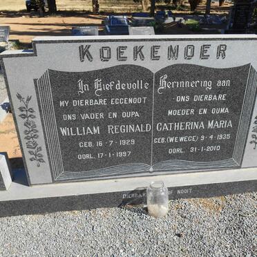 KOEKEMOER William Reginald 1929-1997 &amp; Catherina Maria WEWEGE 1935-2010