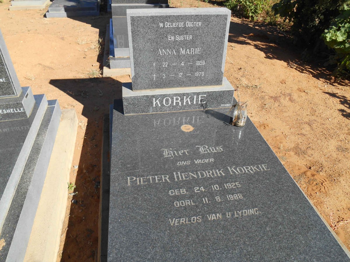 KORKIE Pieter Hendrik 1925-1988 :: KORKIE Anna Marie 1959-1979