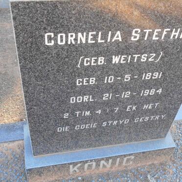 KÖNIG Cornelia Stefhina nee WEITSZ 1891-1984