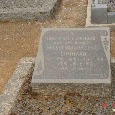 LOMBARD Maria Magdalena nee PRETORIUS 1881-1961