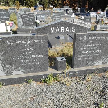 MARAIS Jacob Stephanus 1914-1995 &amp; Johanna Martha BOSMAN 1906-1982