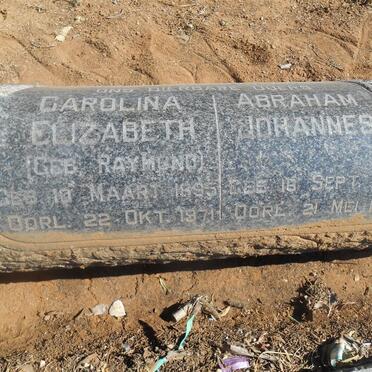 OOSTHUIZEN Abraham Johannes 1894-1971 &amp; Carolina Elizabeth RAYMOND 1895-1971