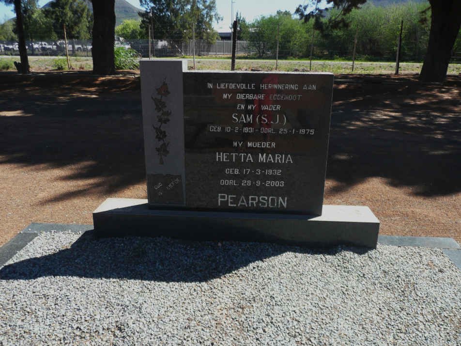 PEARSON S.J. 1931-1975 &amp; Hetta Maria 1932-2003
