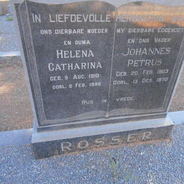 ROSSER Johannes Petrus 1903-1970 &amp; Helena Catharina 1910-1998