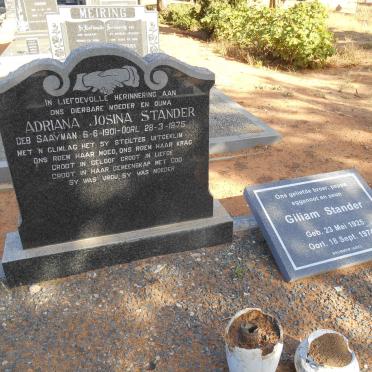 STANDER Adriana Josina nee SAAYMAN 1901-1975 :: STANDER Giliam 1925-1974