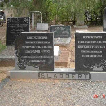 SLABBERT Mitford Bowen 1905-1968 &amp; Beryl 1907-1982