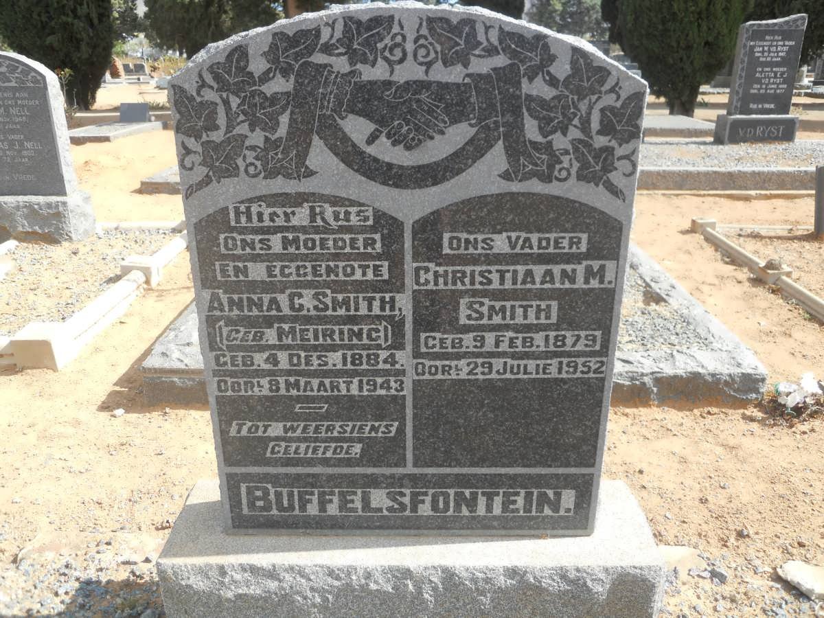 SMITH Christiaan M. 1879-1952 & Anna C. MEIRING 1884-1943