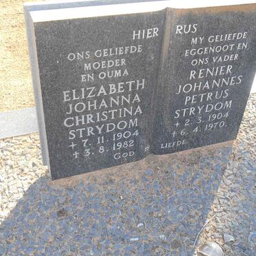 STRYDOM Renier Johannes Petrus 1904-1970 &amp; Elizabeth Johanna Christina 1904-1982