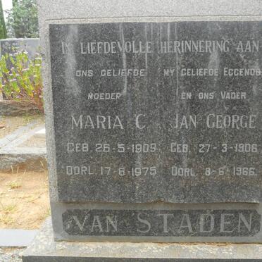 STADEN Jan George, van 1906-1966 &amp; Maria C. 1909-1975