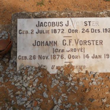 VORSTER Jacobus J. 1872-1920 &amp; Johanna G.F. GROVE 1876-1921