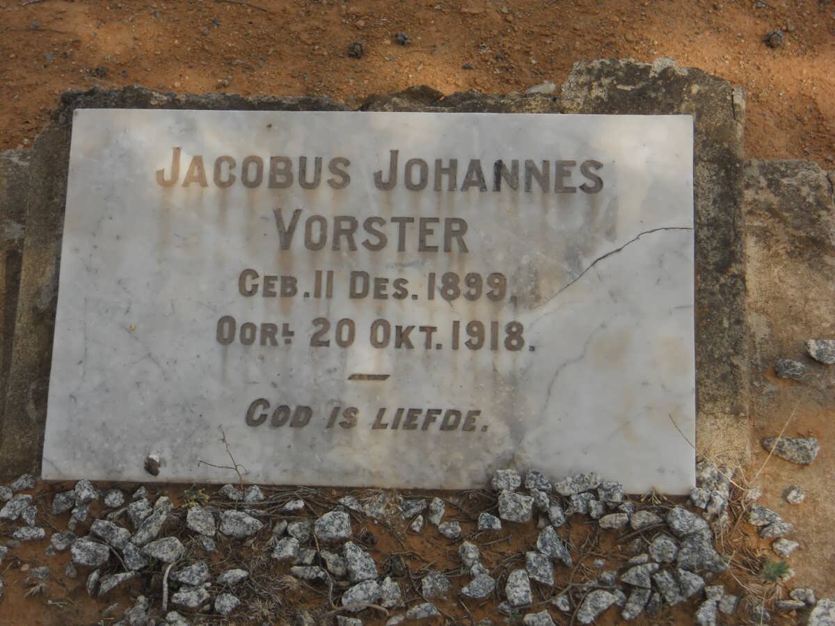 VORSTER Jacobus Johannes 1899-1918
