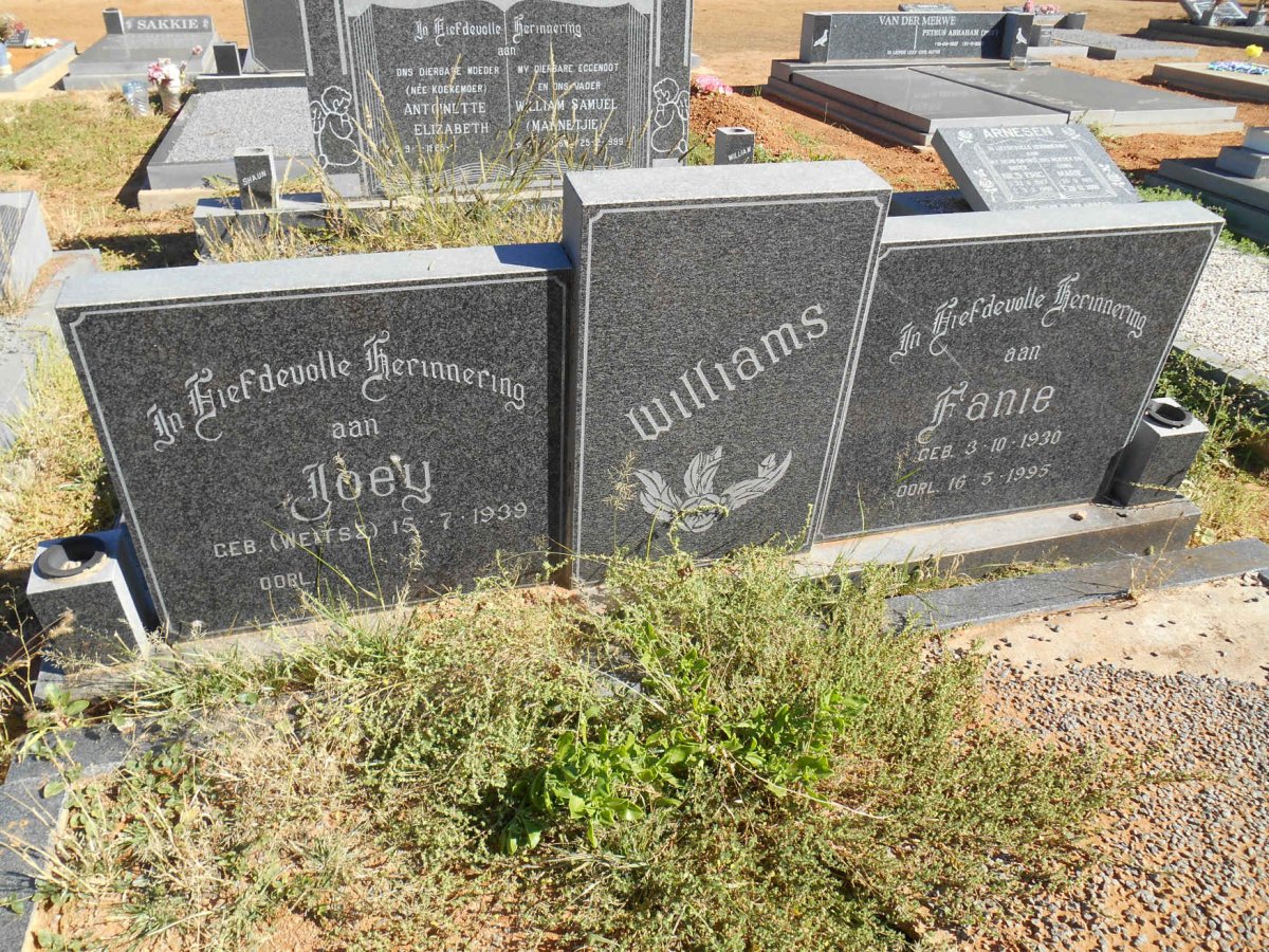 WILLIAMS Fanie 1930-1995 &amp; Joey WEITSZ 1939-