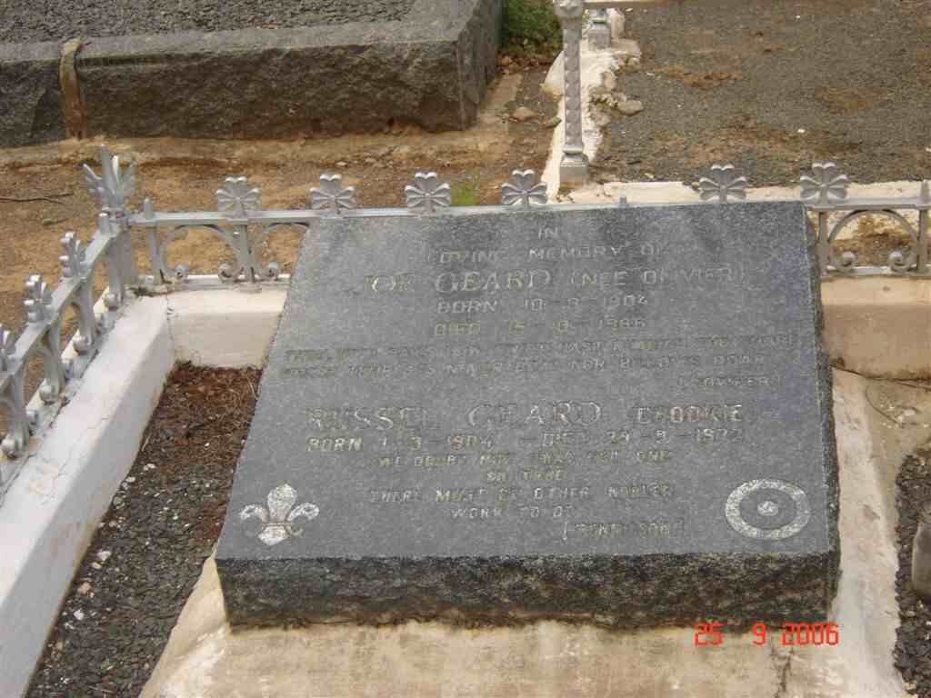 GEARD Russel 1904-1972 &amp; Joe OLIVIER 1904-1966