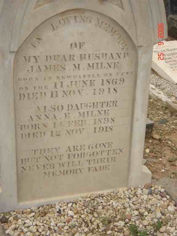 MILNE James M. 1869-1915 :: MILNE Anna E. 1895-1915