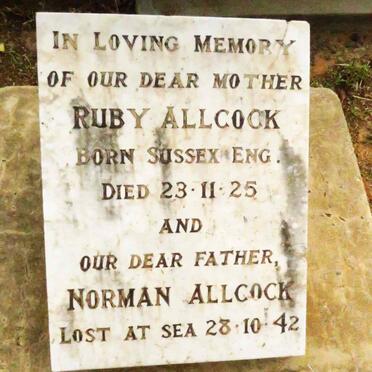 ALLCOCK Norman -1942 & Ruby -1925
