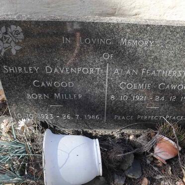 CAWOOD Alan Featherstone Coemie 1921-1970 & Shirley Davenport MILLER 1923-1986 