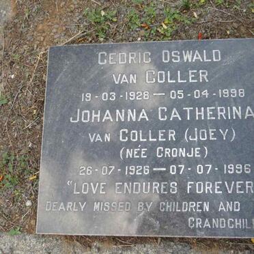 COLLER Cedric Oswald, van 1928-1998 & Johanna Catherina CRONJE 1926-1996
