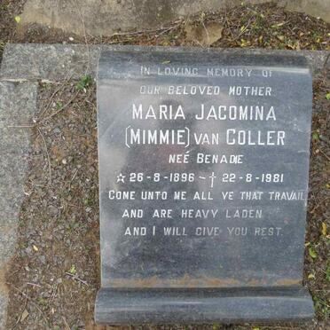 COLLER Maria Jacomina, van nee BENADIE 1896-1981