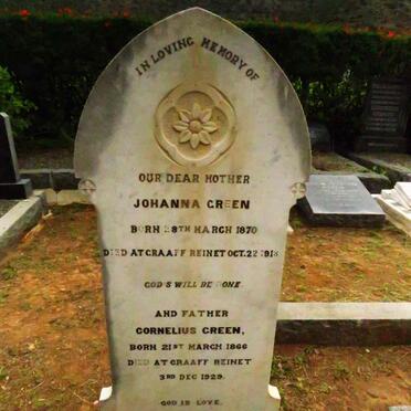 GREEN Cornelius 1866-1929 & Johanna 1870-1918