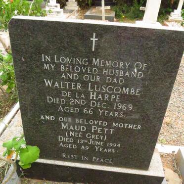 HARPE Walter Luscombe, de la -1969 & Maud Pett GREY -1994