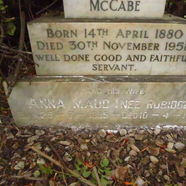 MCCABE John Marriott 1880-1958 & Anna Maud RUBIDGE 1885-1980_2