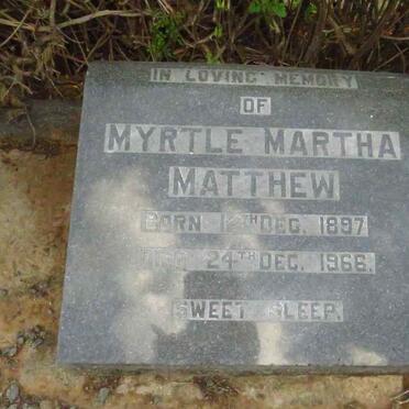 MATTHEW Myrtle Martha 1897-1966
