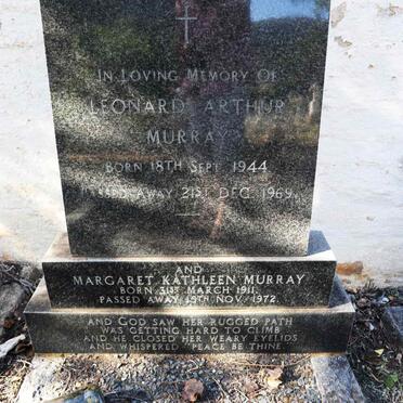 MURRAY Margaret Kathleen 1911-1972 :: MURRAY Leonard Arthur 1944-1969 