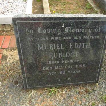 RUBIDGE Muriel Edith nee HENSLEY -1955