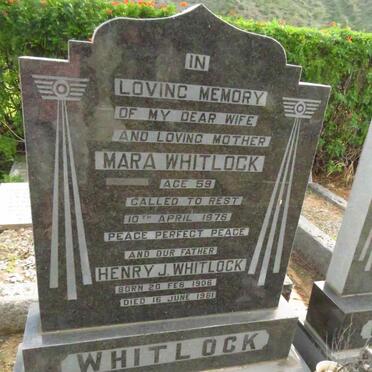 WHITLOCK Henry J. 1906-1981 & Mara -1976