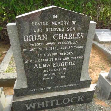 WHITLOCK Alma Eugene ENSLIN 1911-1998 :: WHITLOCK Brian Charles -1962