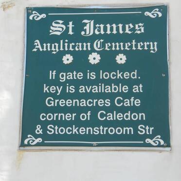 2. Plaque at the entrance - St James' Anglican Church cemetery
