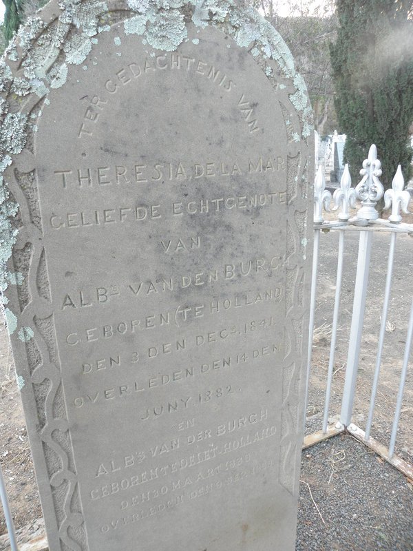 BURGH Alb.s van den 183?-18?? &amp; Theresia DE LA MAR 1841-1882