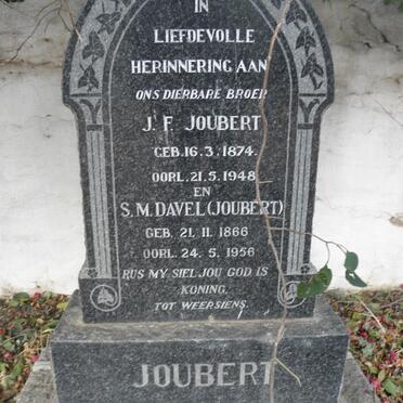 JOUBERT J.F. 1874-1948 &amp; S.M. DAVEL 1866-1956