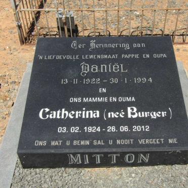 MITTON Daniël 1922-1994 &amp; Catherina BURGER 1924-2012