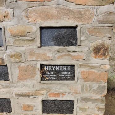 HEYNEKE Hans Johannes Jochemus 1929-2018 &amp; Corrie Jacoba Johanna 1929-