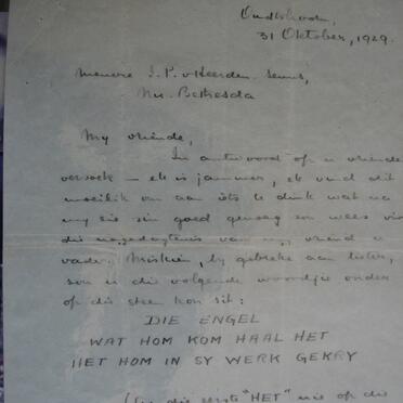 2. Brief van C.J. Langenhoven oor inskripsie op grafsteen