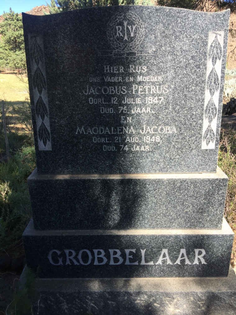 GROBBELAAR Jacobus Petrus -1947 & Magdalena Jacoba -1948