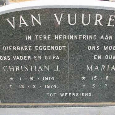 VUUREN Christian J., van 1914-1974 &amp; Maria C. 1922-1985