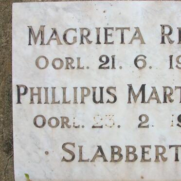 SLABBERT Phillipus Martinus -1959 &amp; Magrieta René -1957