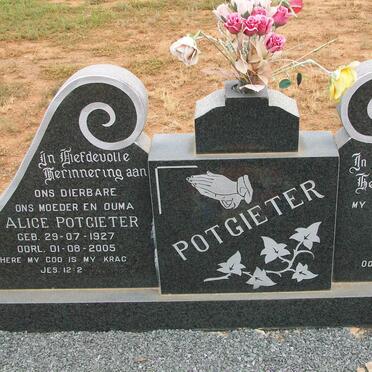 POTGIETER Gerrie -1986 &amp; Alice 1927-2005