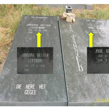 JAARSVELD Paul Albertus, van 1922-1993 &amp; Johanna Hester STRYDOM 1930-