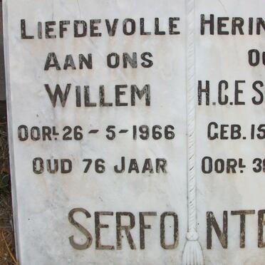 SERFONTEIN Willem -1966 &amp; H.C.E. 1893-1974