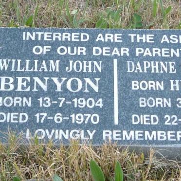 BENYON William John 1904-1970 &amp; Daphne HULLEY 1911-2004