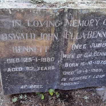 BENNETT Oswald John -1960 &amp; Ella JUBB 1878-1958