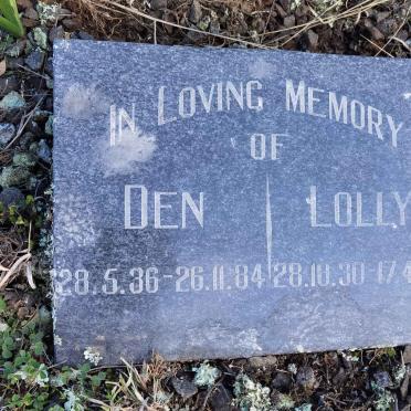 BILLSON Den 1936-1984 &amp; Lolly 1930-1985