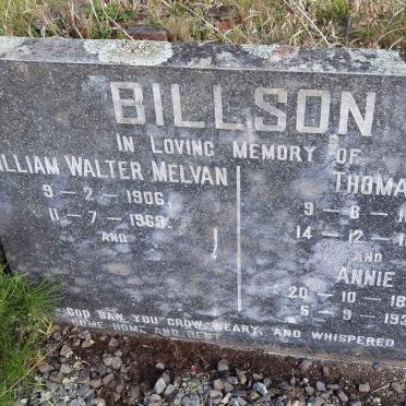 BILLSON Thomas 1860-1929 &amp; Annie 1865-1931 :: BILLSON William Walter Melvan 1906-1969