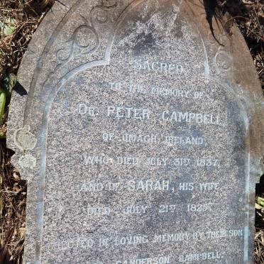 CAMPBELL Peter -1837 &amp; Sarah -1825