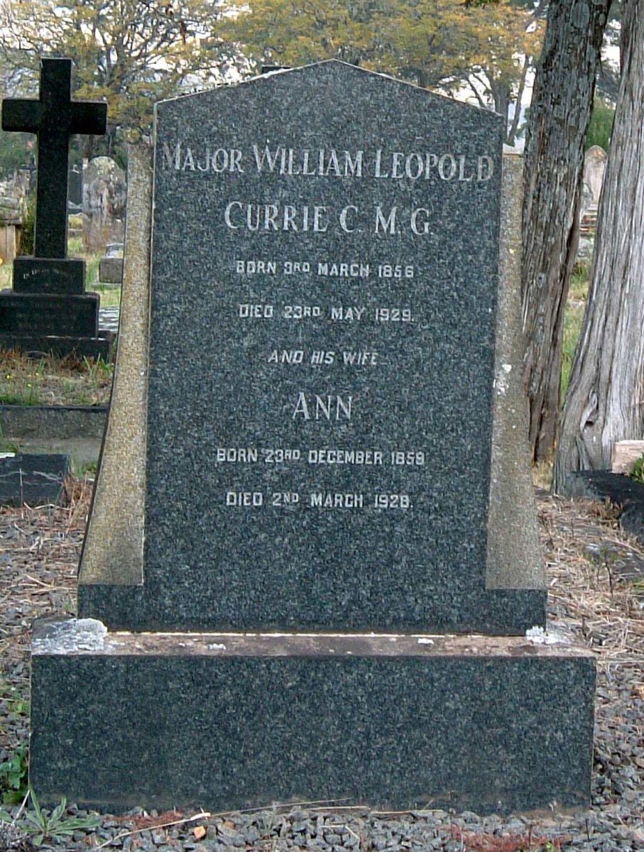 CURRIE William Leopold 1856-1929 &amp; Ann 1859-1928