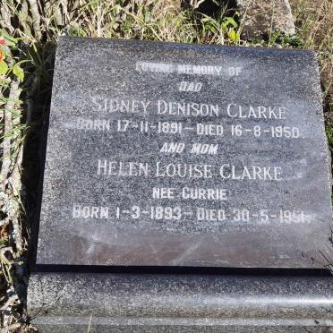 CLARKE Sidney Denison 1891-1950 &amp; Helen Louise CURRIE 1893-1951