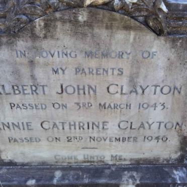 CLAYTON Albert John -1943 &amp; Annie Catherine -1946